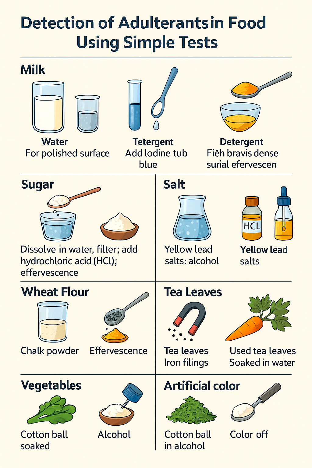Detection of Adulterants in Food Using Simple Tests.