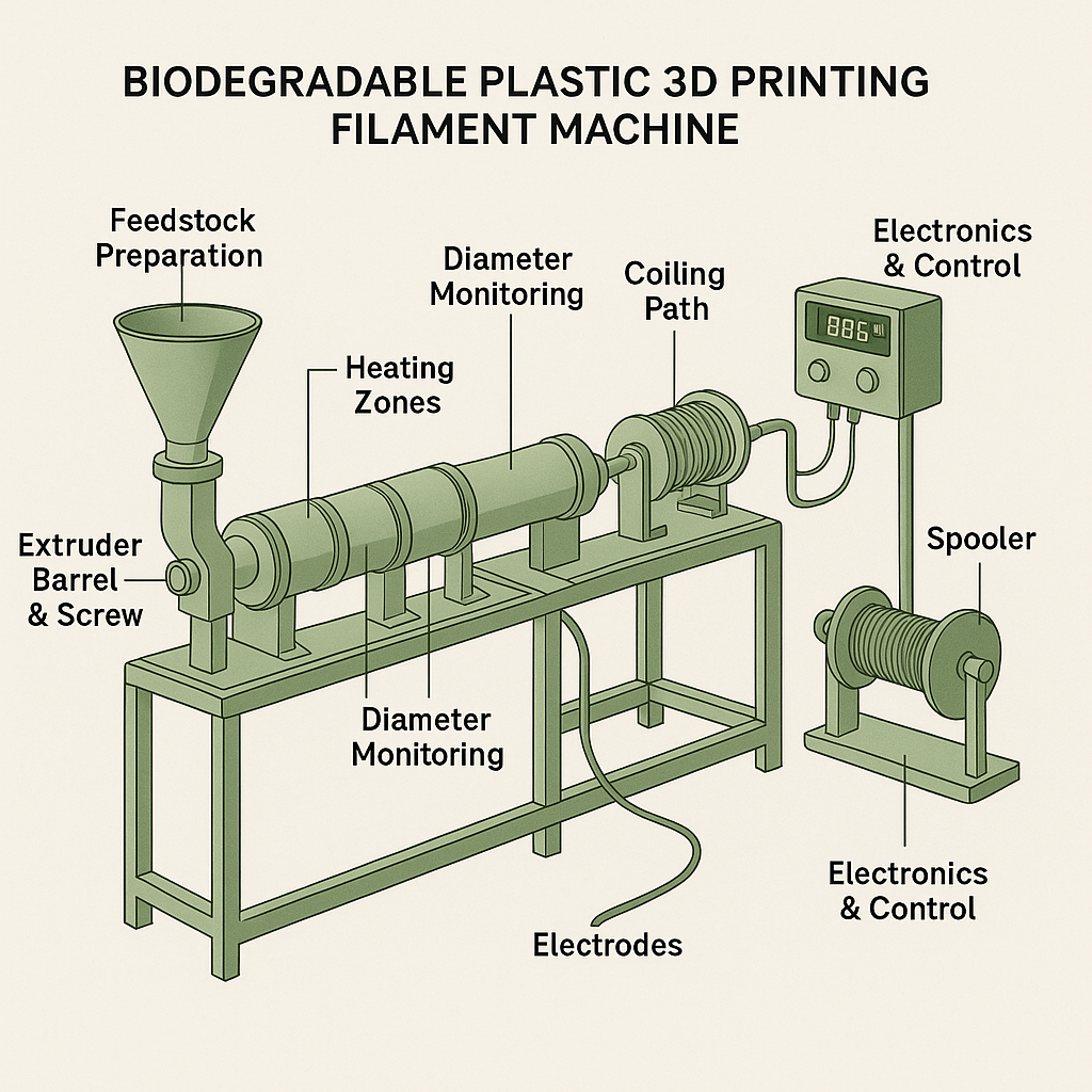 BIODEGRADABLE PLASTIC 3D PRINTING FILAMENT MACHINE