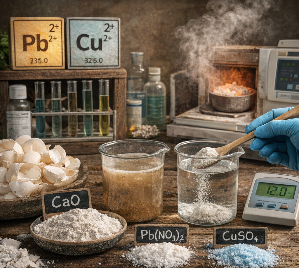 Adsorption of Lead and Copper Ions from Wastewater Using Thermally Modified Eggshell Calcium Oxide