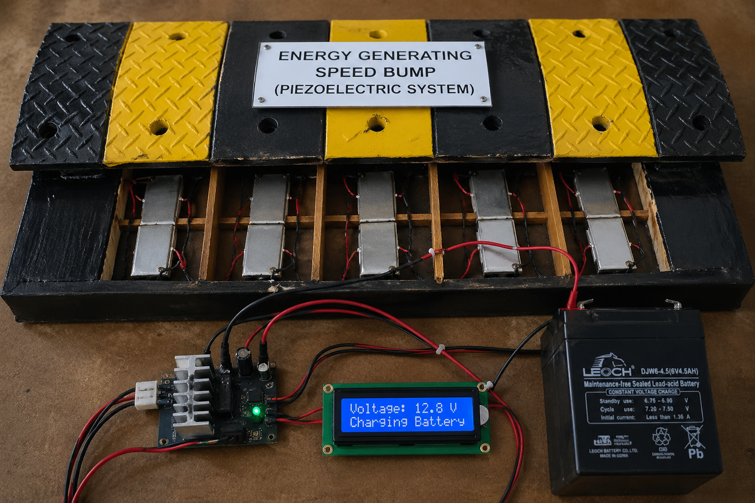 ENERGY-GENERATING SPEED BUMP (PIEZOELECTRIC SYSTEM)
