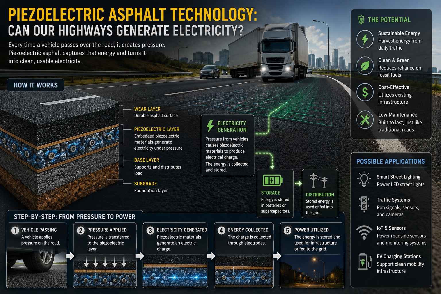 Piezoelectric Asphalt Technology: Can Our Highways Generate Electricity